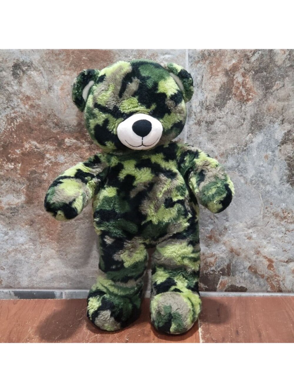 Build A Bear Military Camouflage Teddy Bear Plush Toy 16"